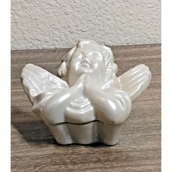 Vintage Praying Angel Jewelry Trinket Box - Picture 4 of 11